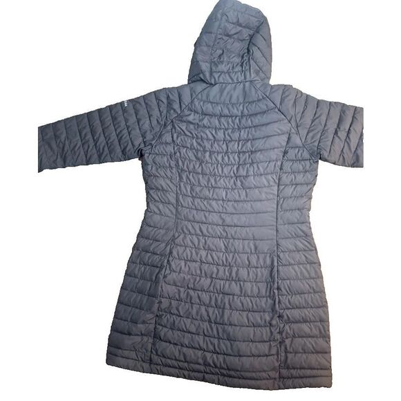 Columbia Women Sz 3X Black White Out Mid Omni Heat Mid Hooded Puffer Jacket - Picture 5 of 6